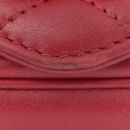 Gucci Calfskin Matelasse Super Mini GG Marmont Shoulder Bag Hibiscus Red 13 of 15