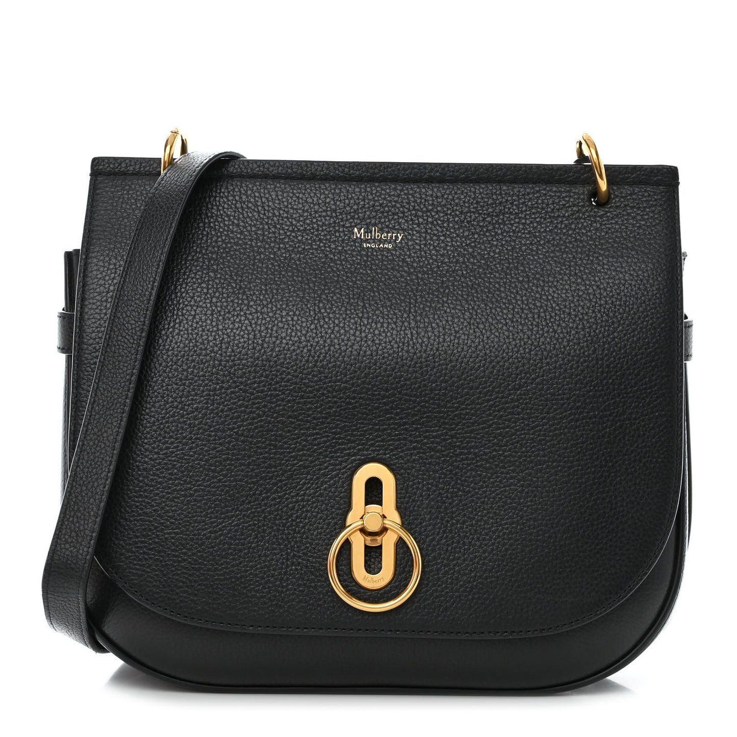 Small Classic Grain Calfskin Amberley Satchel Black