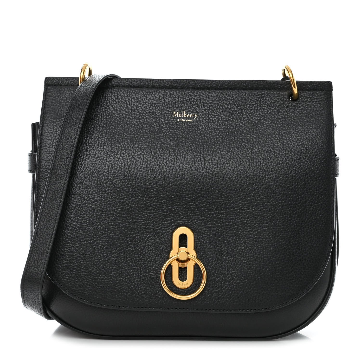 Mulberry Small Classic Grain Calfskin Amberley Satchel Black 1 of 10