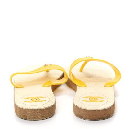 Chanel Jelly CC Thong Sandals 40 Yellow 7 of 13