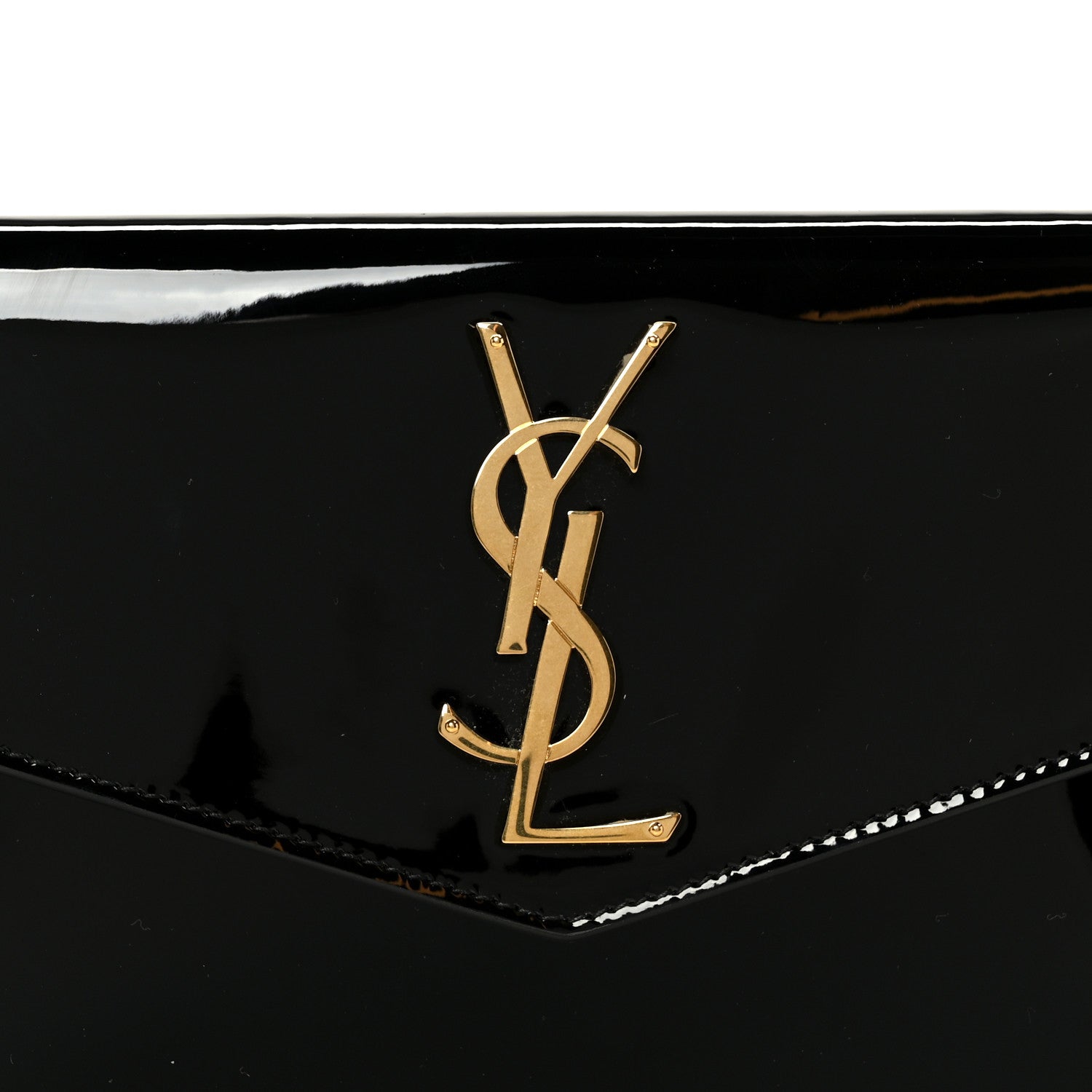 Saint Laurent Patent Calfskin Monogram Uptown Clutch Black 8 of 8