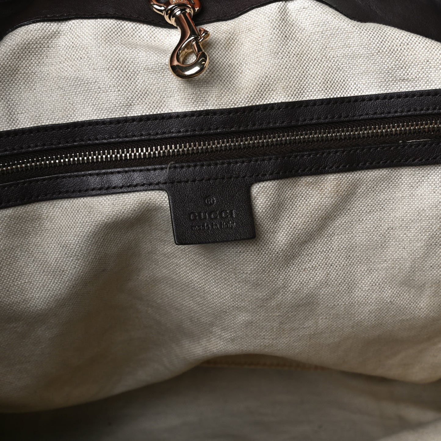 GG Supreme Monogram Medium Nice Tote Dark Brown