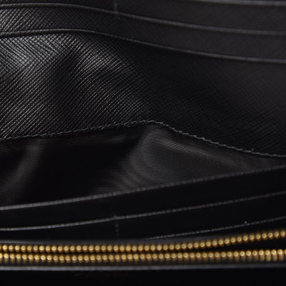 Prada Saffiano Metal Continental Flap Wallet Black 8 of 10