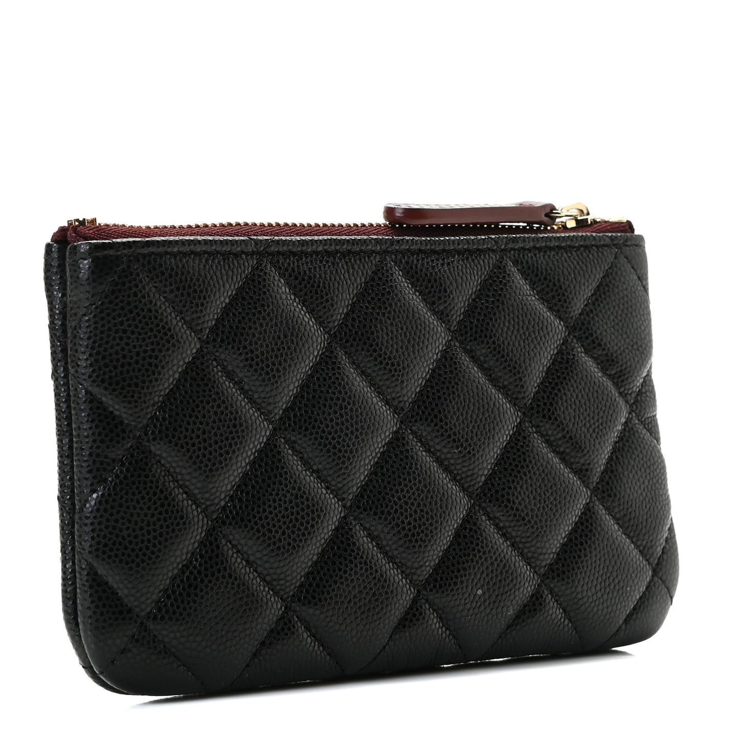 Caviar Quilted Small Cosmetic Case Black