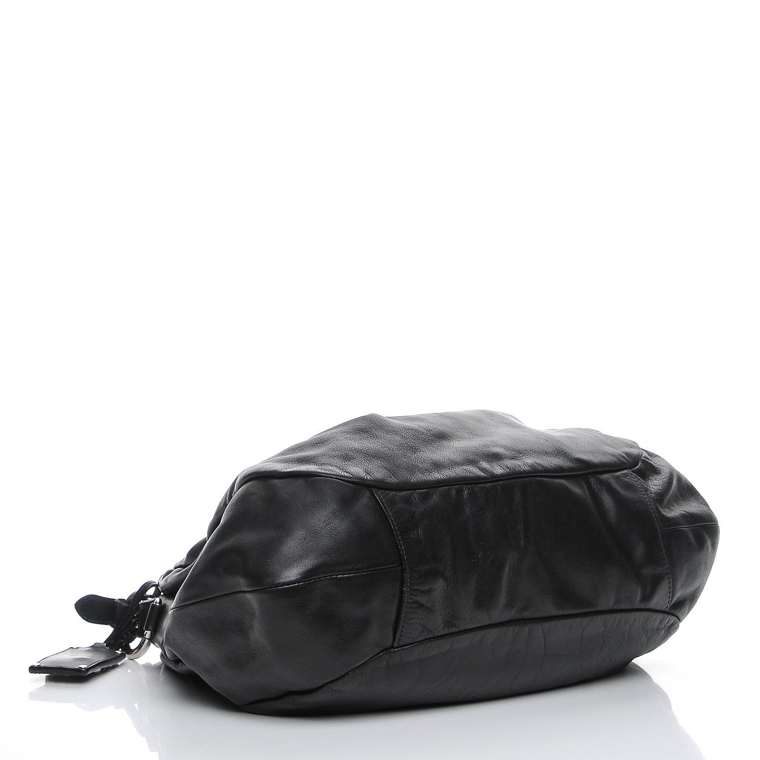 Prada Soft Calf Pleated Hobo Nero Black 7 of 13