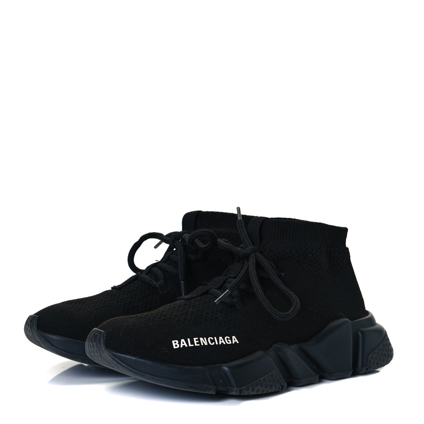 Knit Womens Speed Lace Up Sneakers 36 Black