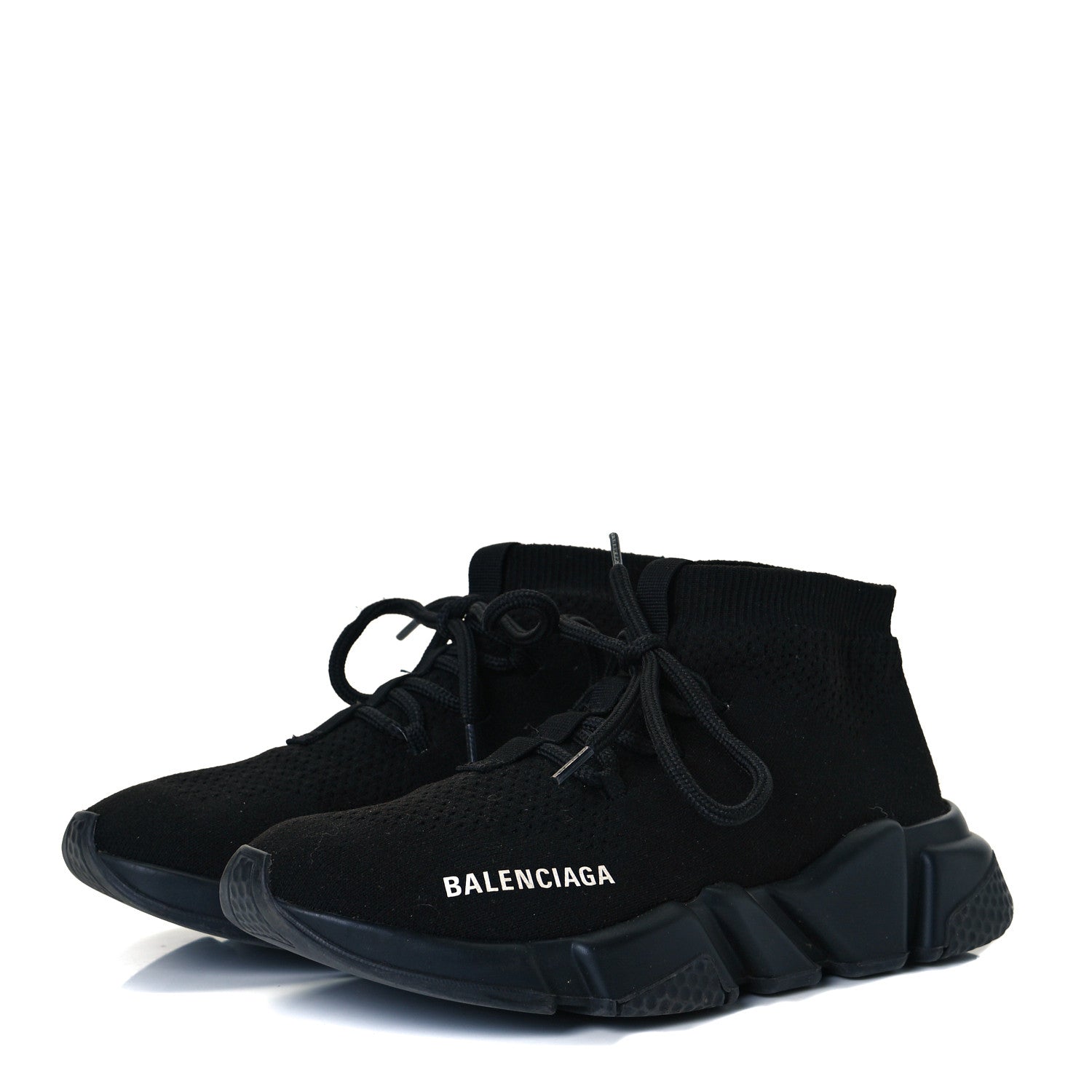 Balenciaga Knit Womens Speed Lace Up Sneakers 36 Black 2 of 8