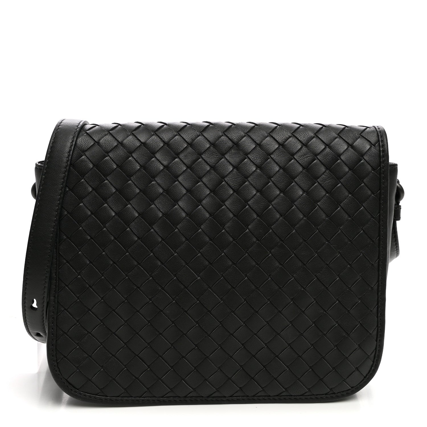 Bottega Veneta Nappa Intrecciato Crossbody Messenger Flap Black 1 of 9