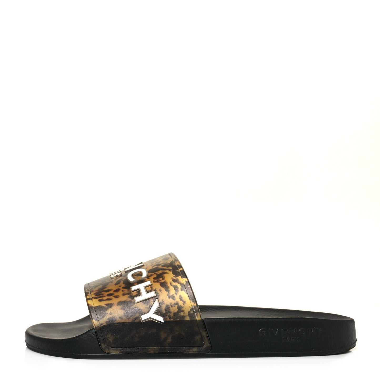 Rubber Logo Marble Effect Mens Pool Slide Sandals 42 Black Yellow