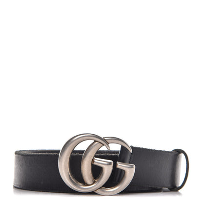 Gucci Faded Calfskin Double G 30mm Belt 85 34 Black 1 of 6