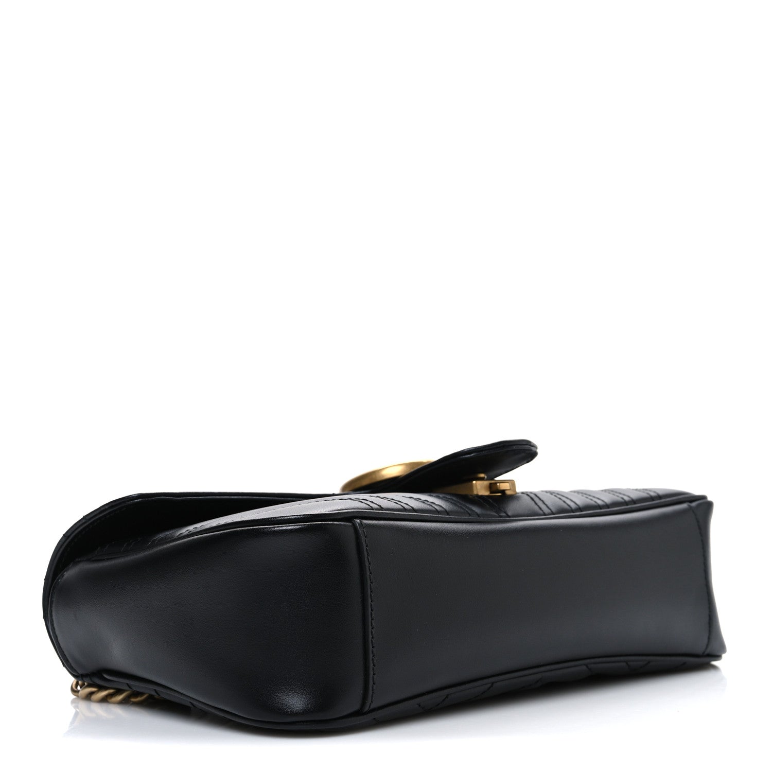 Gucci Calfskin Matelasse Small GG Marmont Shoulder Bag Black 4 of 10