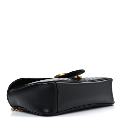 Gucci Calfskin Matelasse Small GG Marmont Shoulder Bag Black 4 of 10