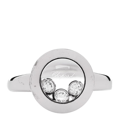 Chopard 18K White Gold 3 Happy Diamond Icons Ring 48 4.5 1 of 6