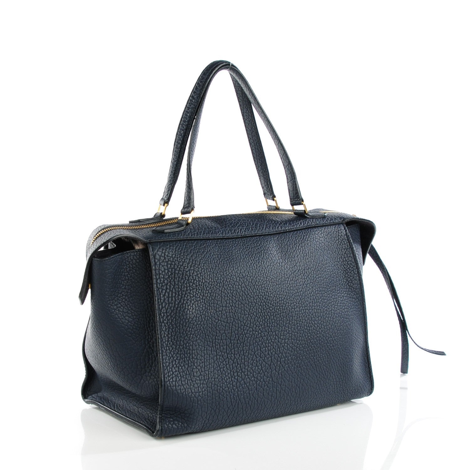 Celine Bullhide Calfskin Small Ring Bag Navy Blue 3 of 9
