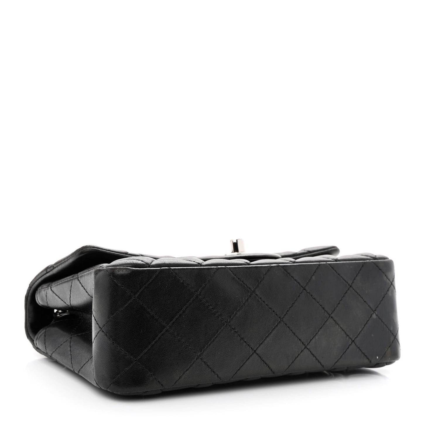 Lambskin Quilted Mini Rectangular Flap Black