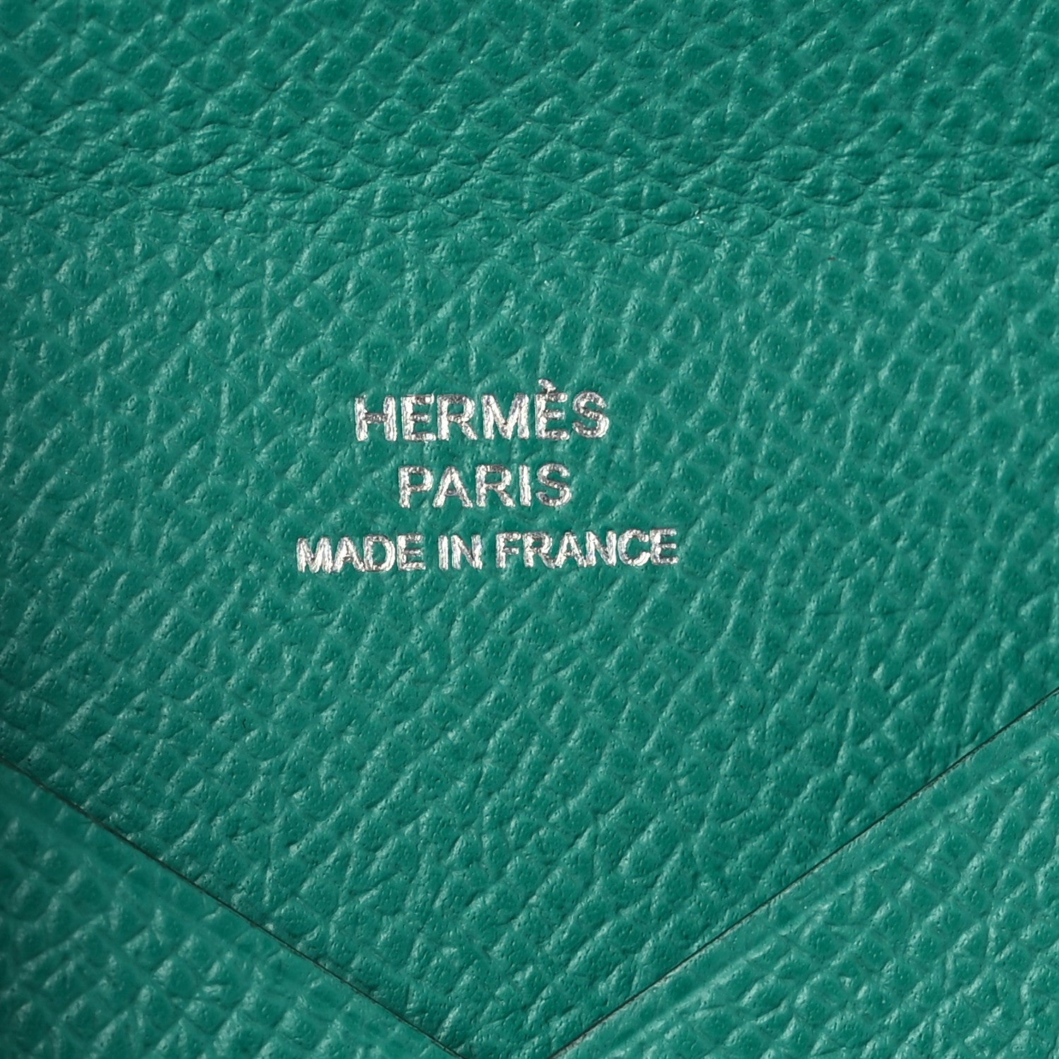 Hermes Epsom Calvi Card Case Vert Jade 6 of 7