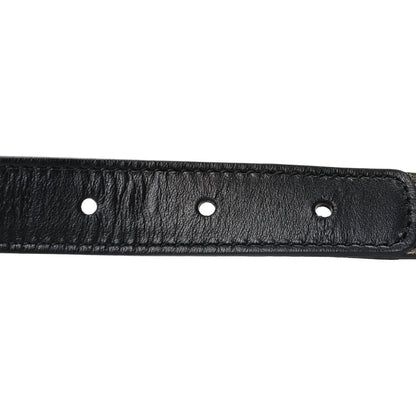 Gucci GG Supreme Monogram Matte Plutone Calfskin Double G 20mm Belt 75 30 Beige Ebony Black 4 of 5