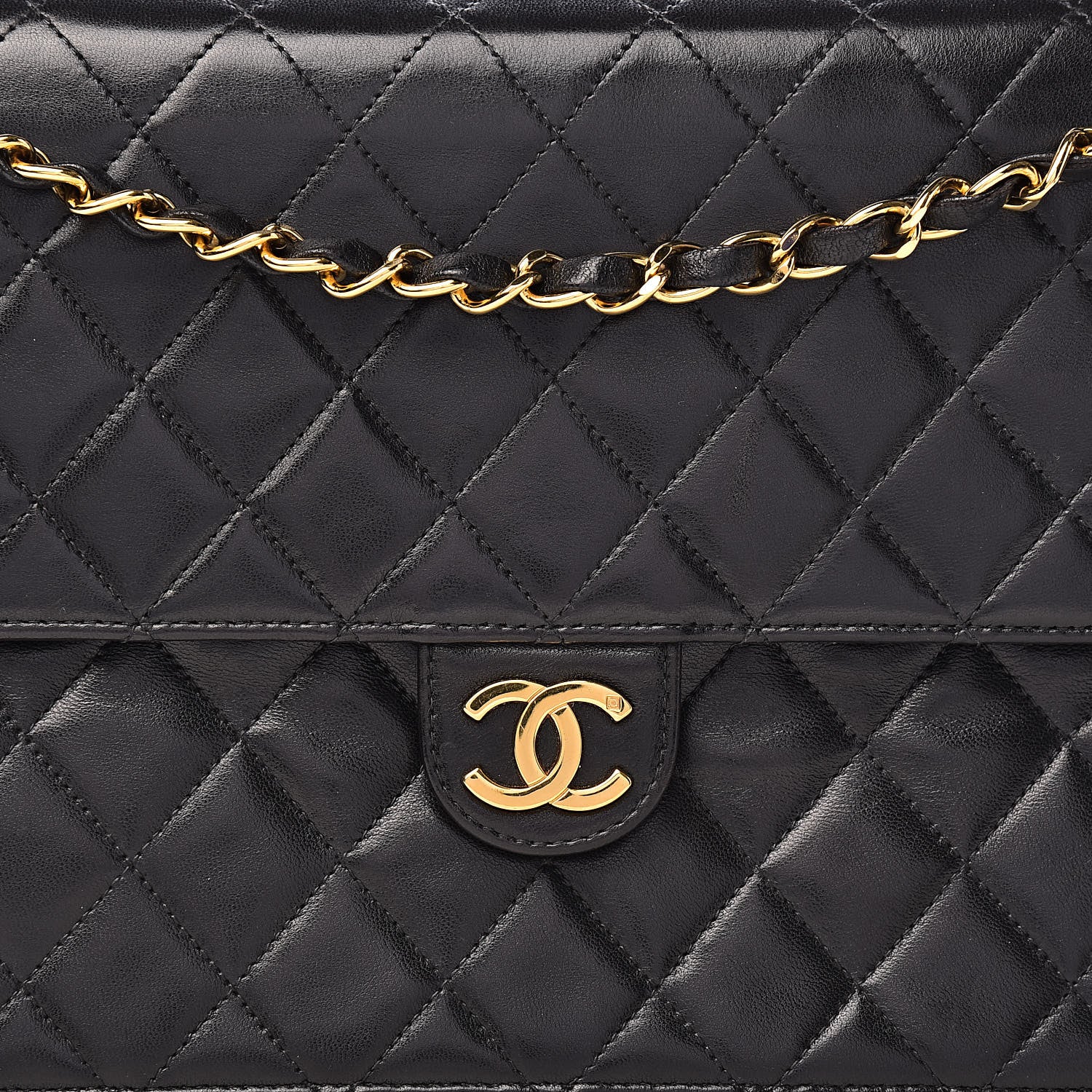Chanel Lambskin Quilted Medium Single Flap Black 11 of 11