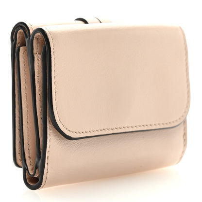Chloe Calfskin Alphabet Mini Trifold Wallet Cement Pink 3 of 6