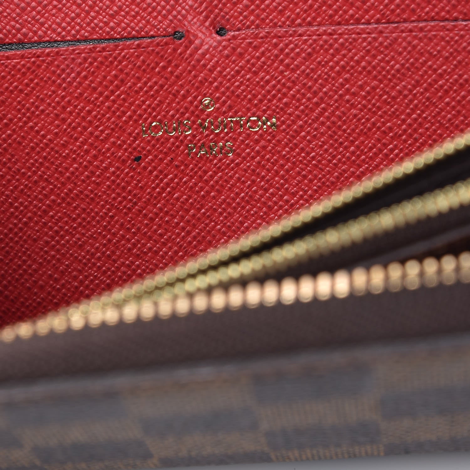 Louis Vuitton Damier Ebene Clemence Wallet Cherry 6 of 10