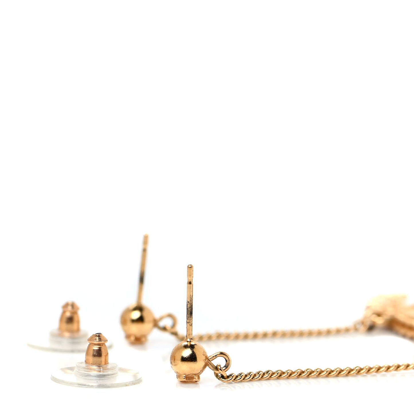 CC Drop Earrings Matte Gold