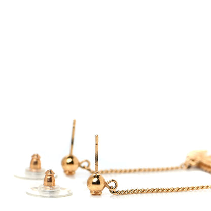 Chanel CC Drop Earrings Matte Gold 3 of 4