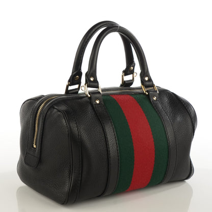 Gucci Calfskin Vintage Web Small Boston Black 3 of 7