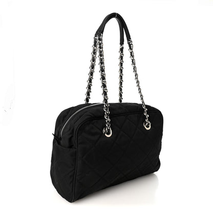 Prada Nylon Tessuto Impuntu Quilted Shoulder Bag Black 5 of 21