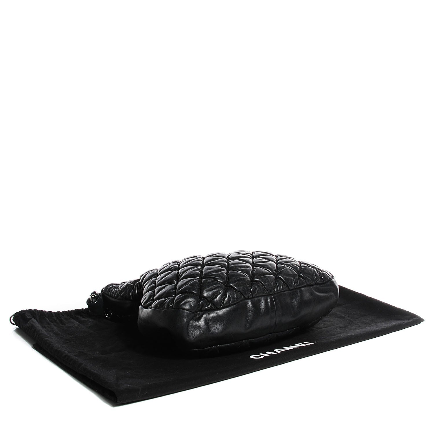 Chanel Calfskin Bubble Quilt Hobo Black 4 of 7