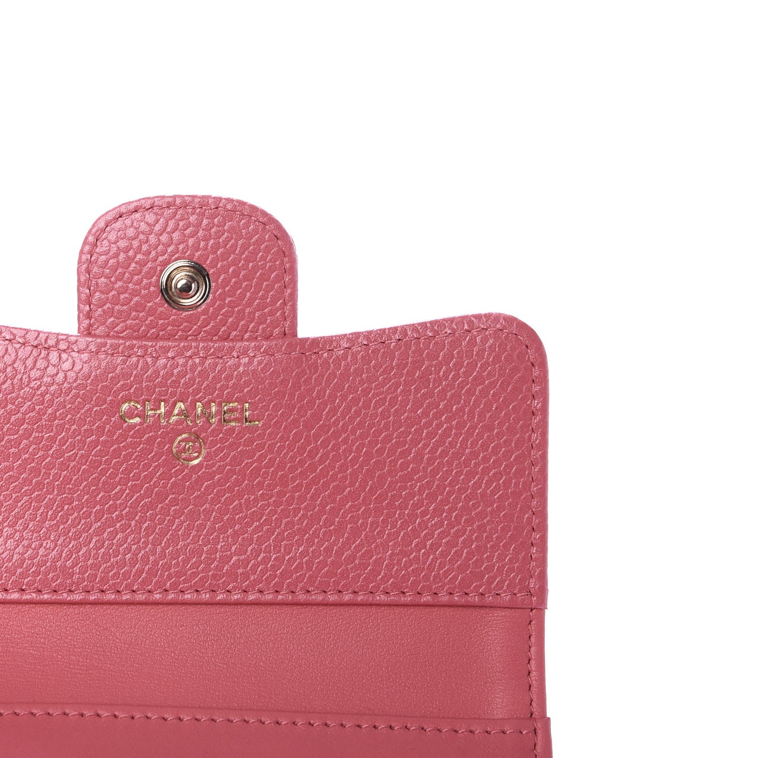 Chanel Metallic Caviar Quilted Compact Flap Wallet Pink 6 of 7