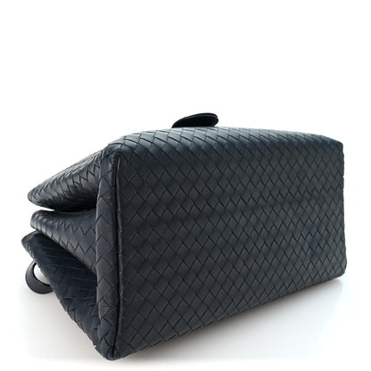 Bottega Veneta Nappa Intrecciato Small Roma Tote Dark Blue 4 of 11