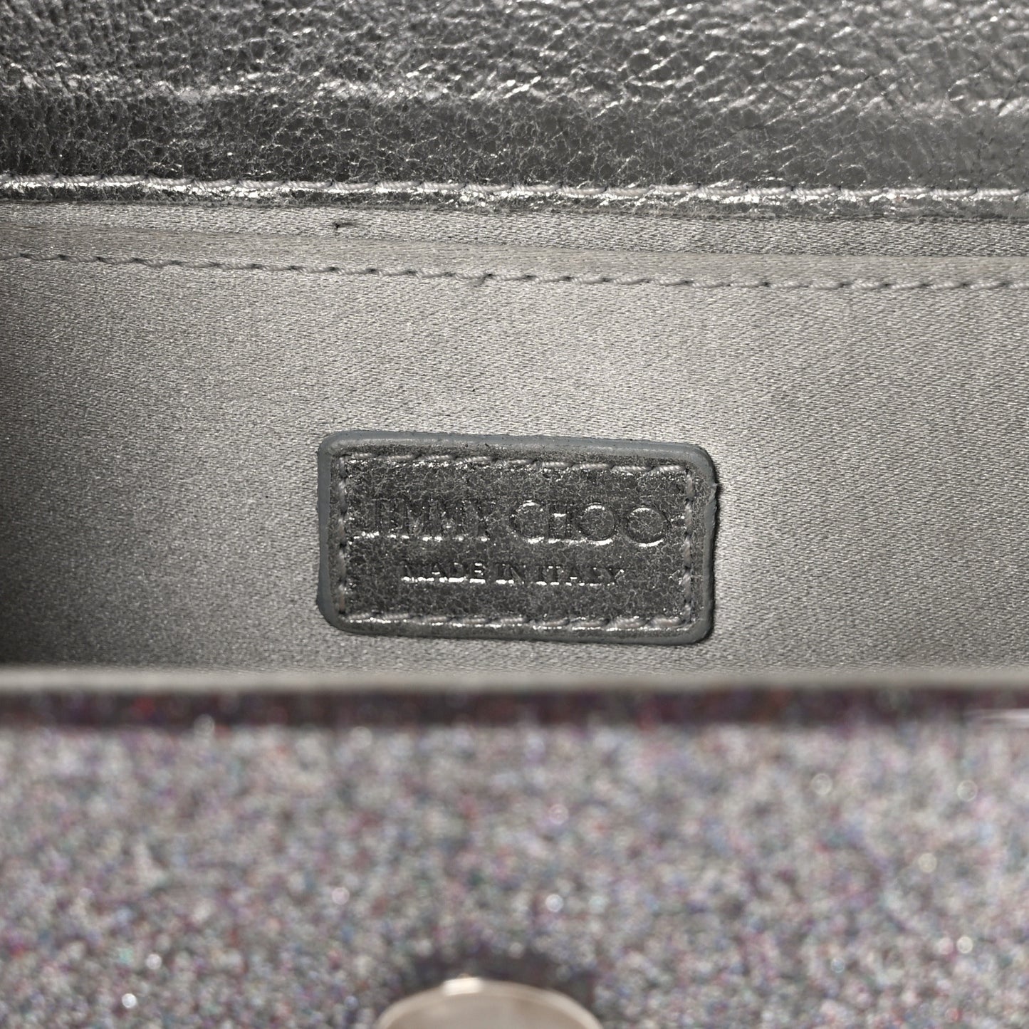 Acrylic Glitter Micro Candy Clutch Silver