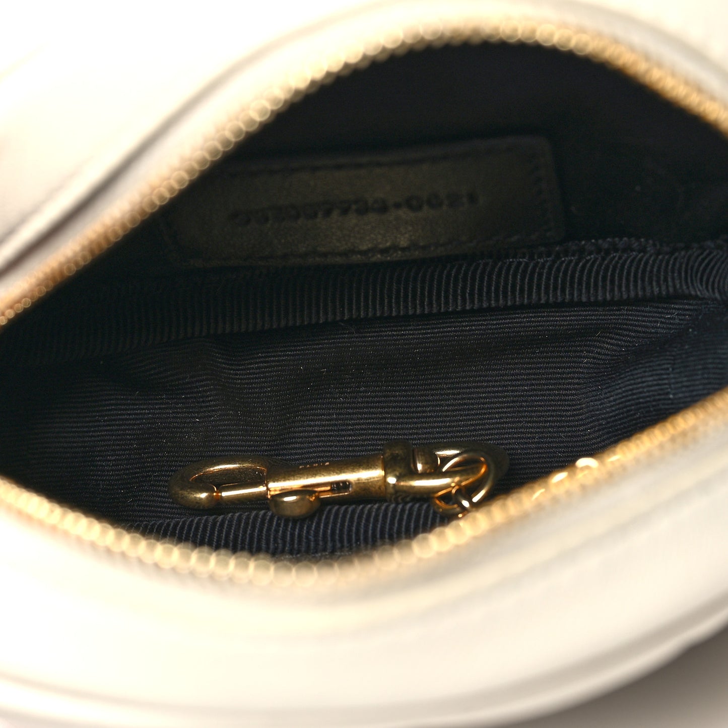 Lambskin Quilted Lolita Cosmetic Pouch Crema Soft