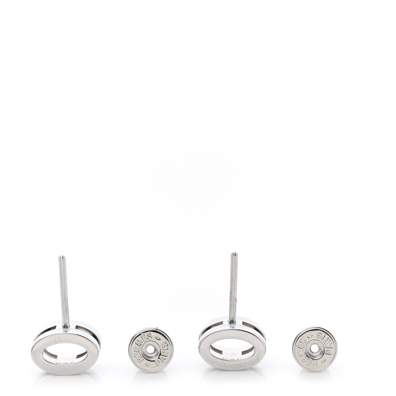 Hermes Palladium Lacquered Mini Pop H Earrings Celeste 3 of 6