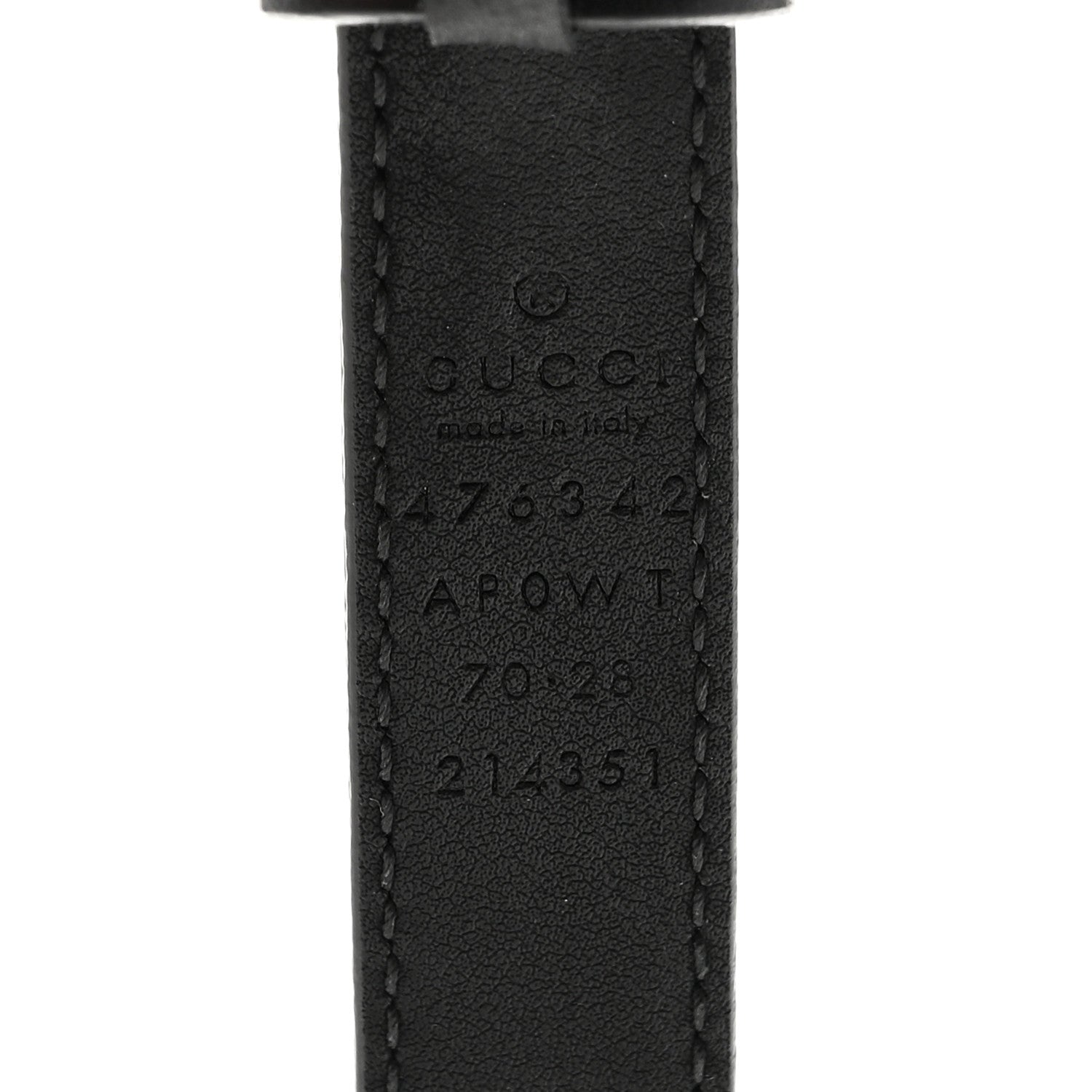 Gucci Calfskin Pearl Double G 20mm Belt 70 28 Black Cream 3 of 5