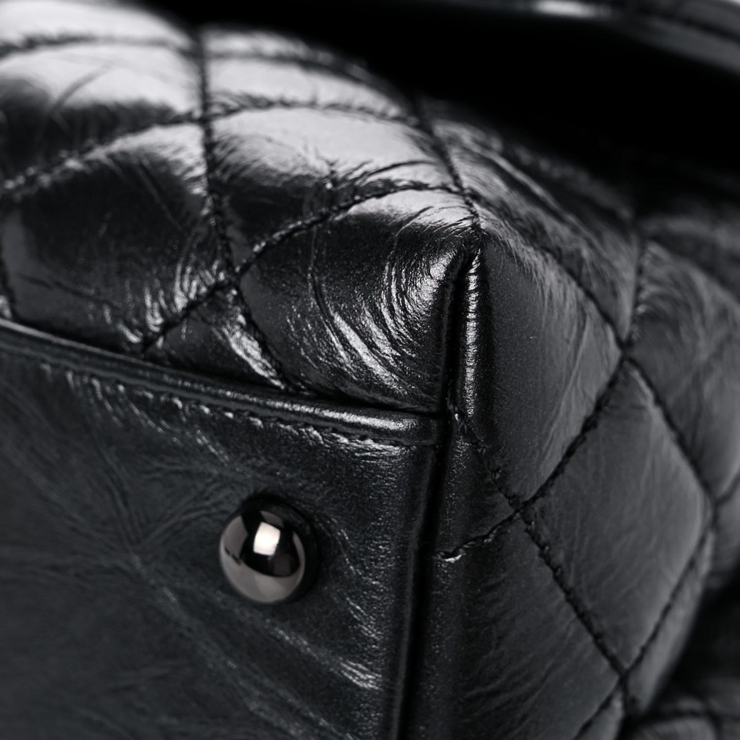 Aged Calfskin Quilted Small Coco Handle Flap So Black