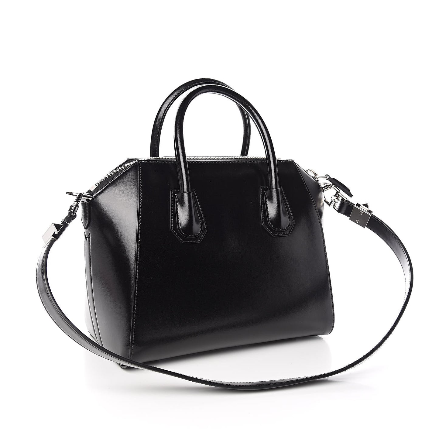 Shiny Lord Calfskin Small Antigona Black