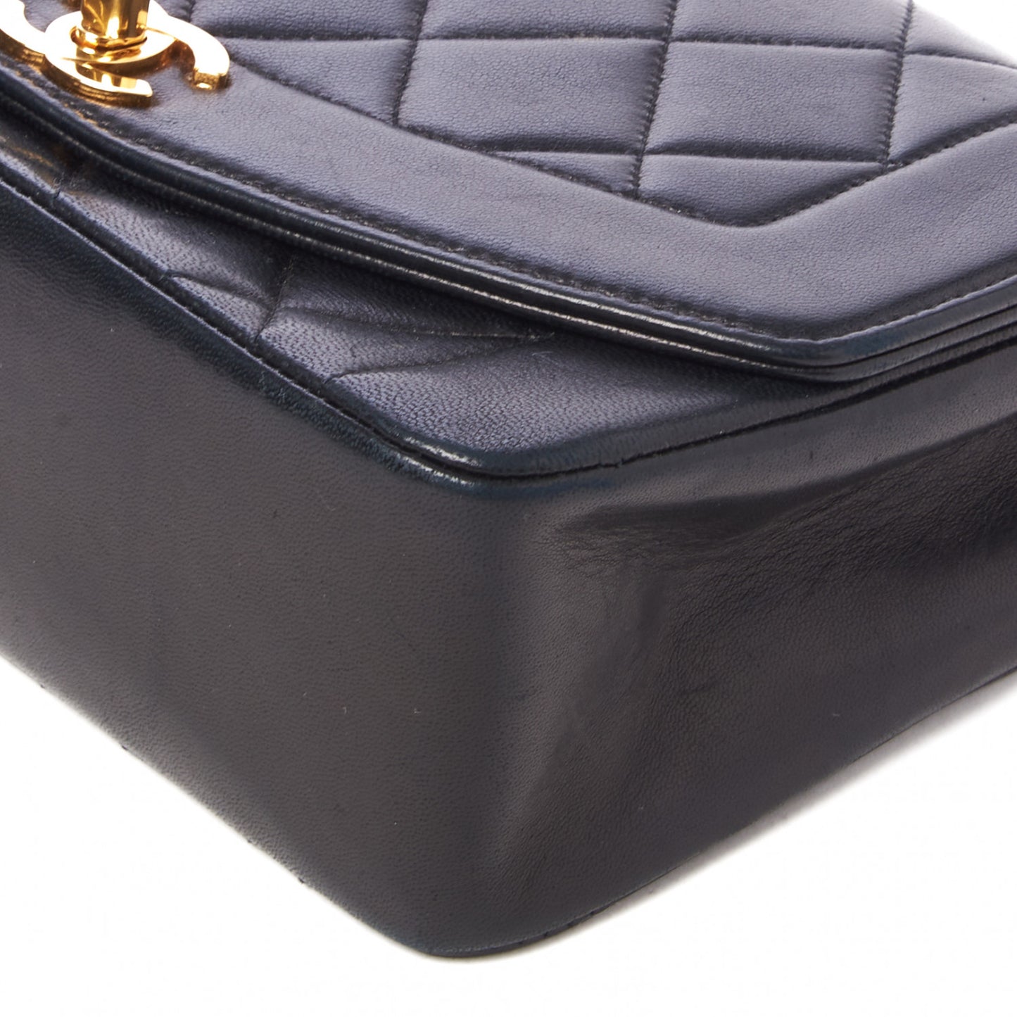 Lambskin Quilted Small Single Flap Black
