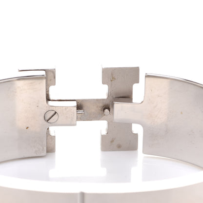 Hermes Enamel Wide Clic Clac H Bracelet PM White 5 of 8