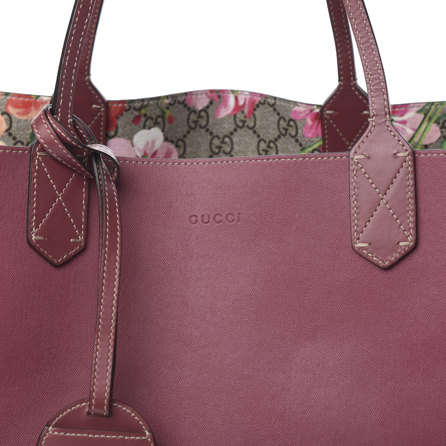 GG Supreme Monogram Blooms Large Reversible Tote Beige Multicolor Dry Rose