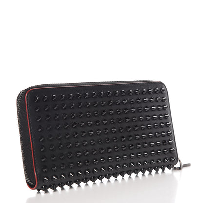 Christian Louboutin Calfskin Panettone Spiked Zip Around Wallet Black 3 of 7