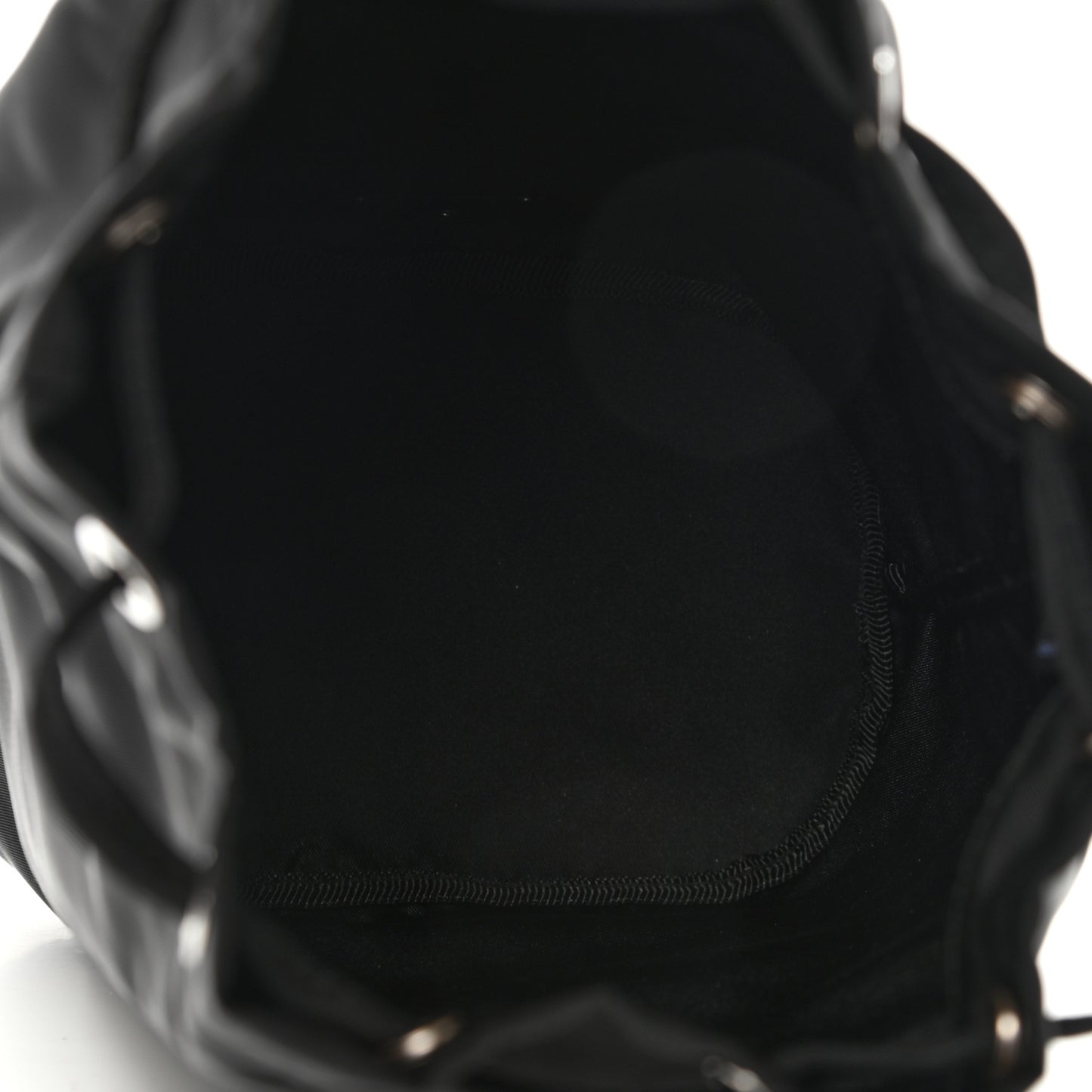 Saffiano Tessuto Nylon Vela Bucket Wristlet Black