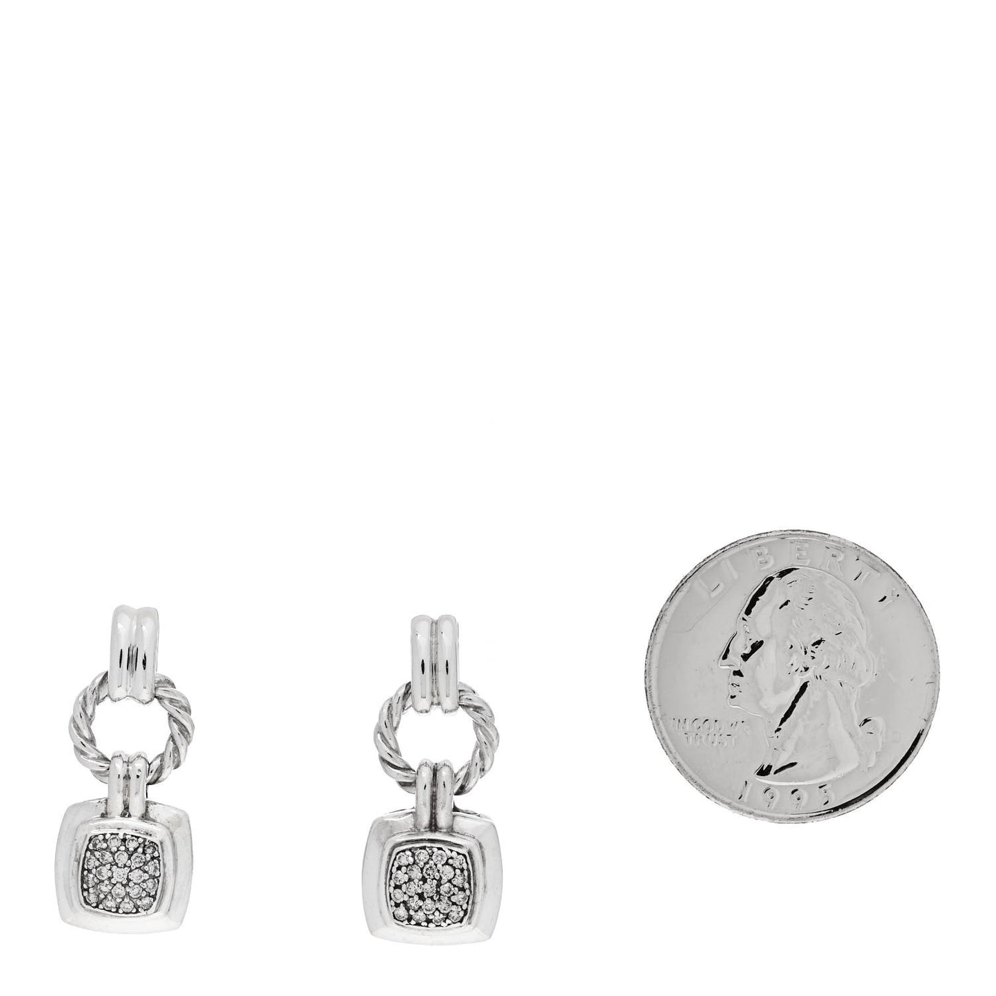 Sterling Silver Diamond Petite Albion Drop Earrings