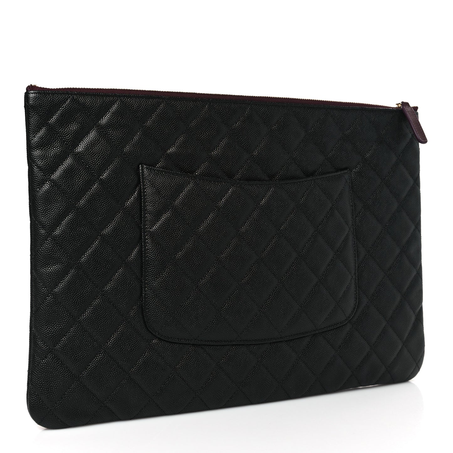 Caviar Quilted Large Cosmetic Case Black
