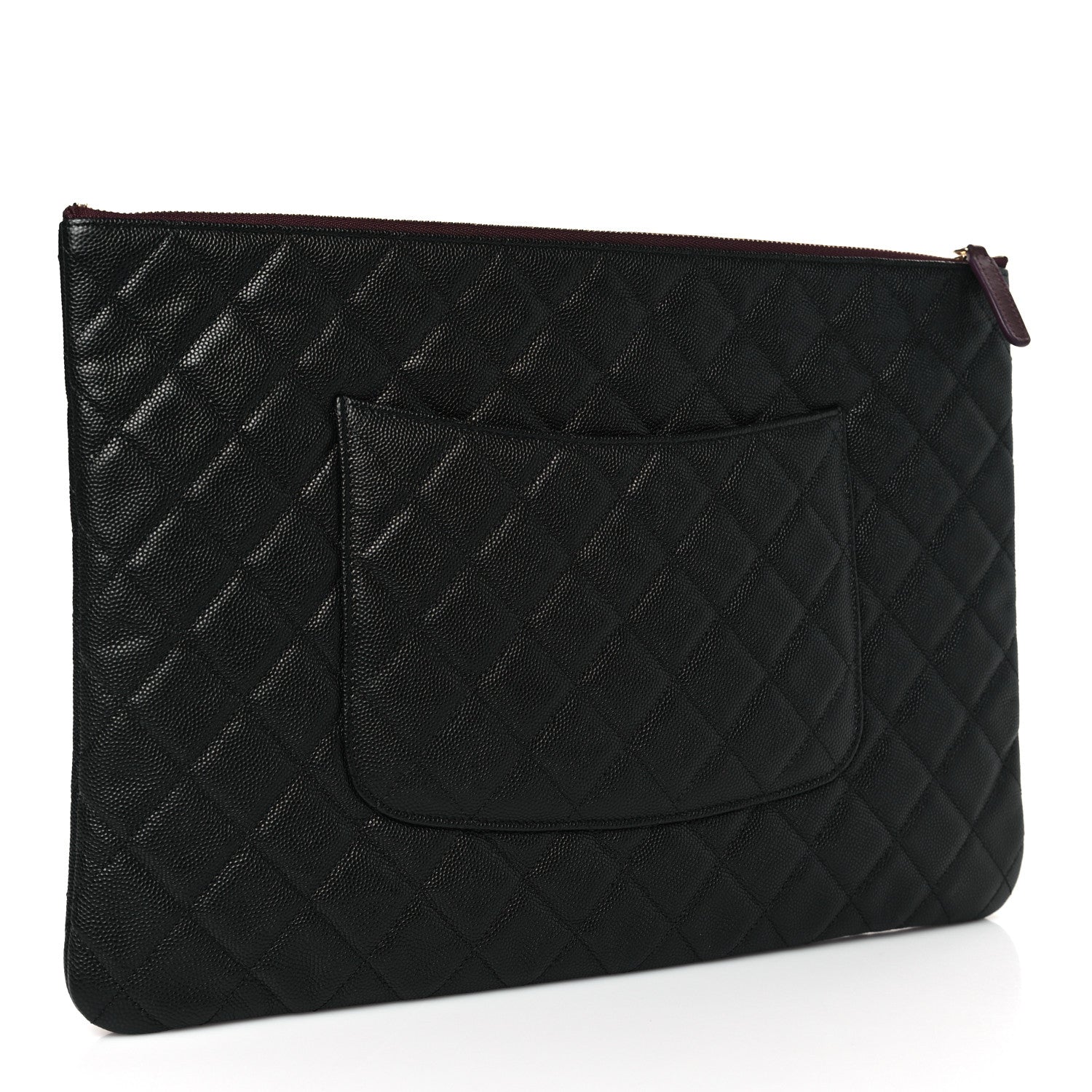 Chanel Caviar Quilted Large Cosmetic Case Black 3 of 10