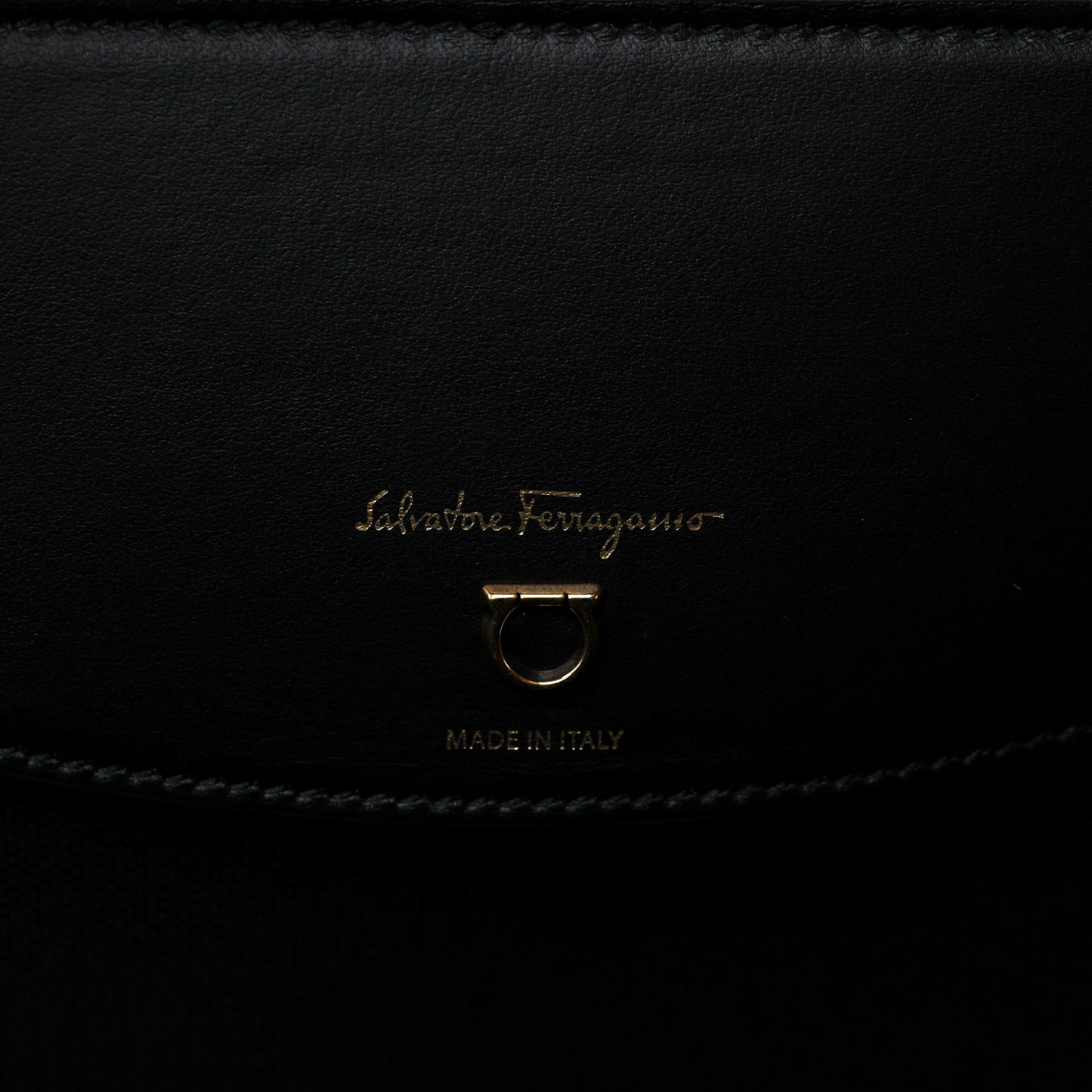 Canvas Calfskin Gancini Bag Black