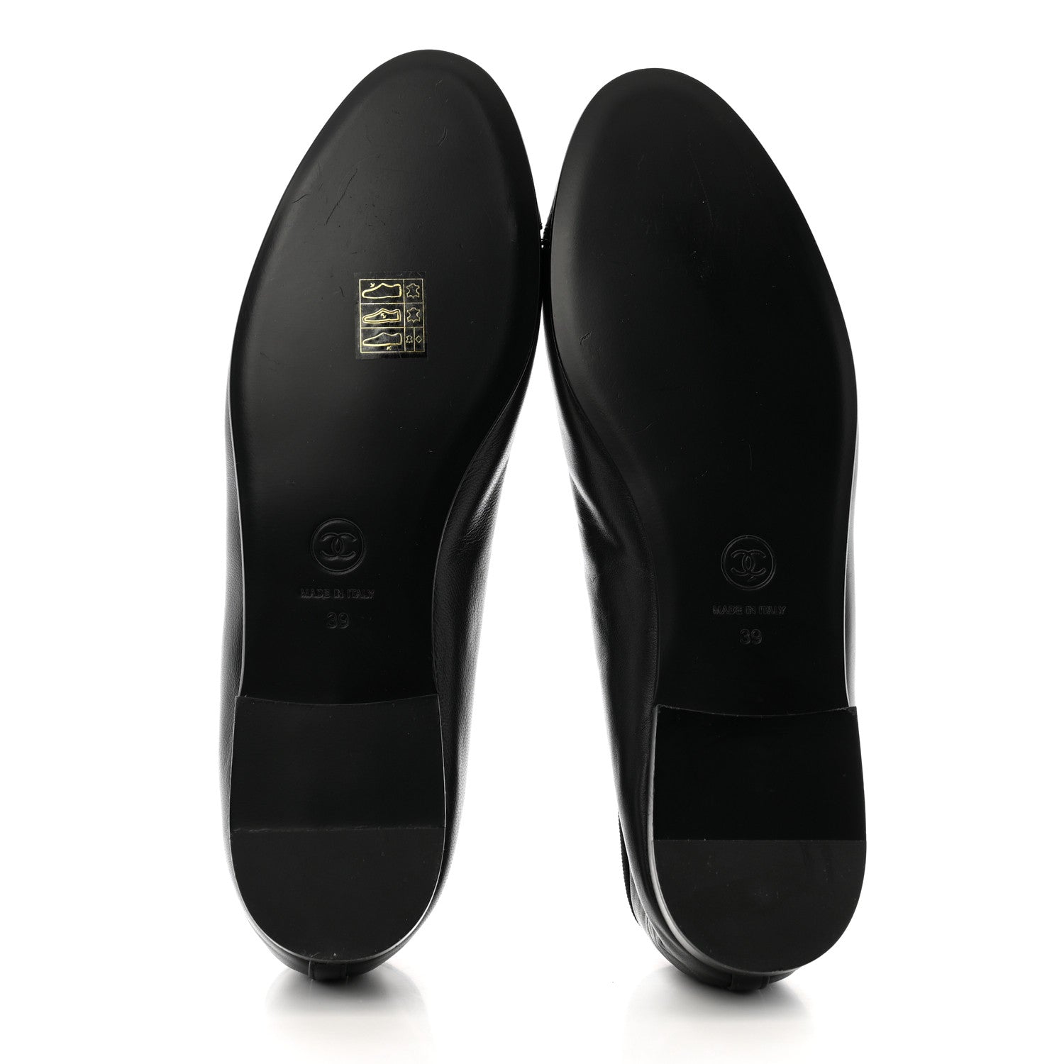 Chanel Lambskin Patent Cap Toe Ballerina Flats 39 Black 6 of 9