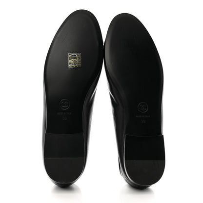 Chanel Lambskin Patent Cap Toe Ballerina Flats 39 Black 6 of 9