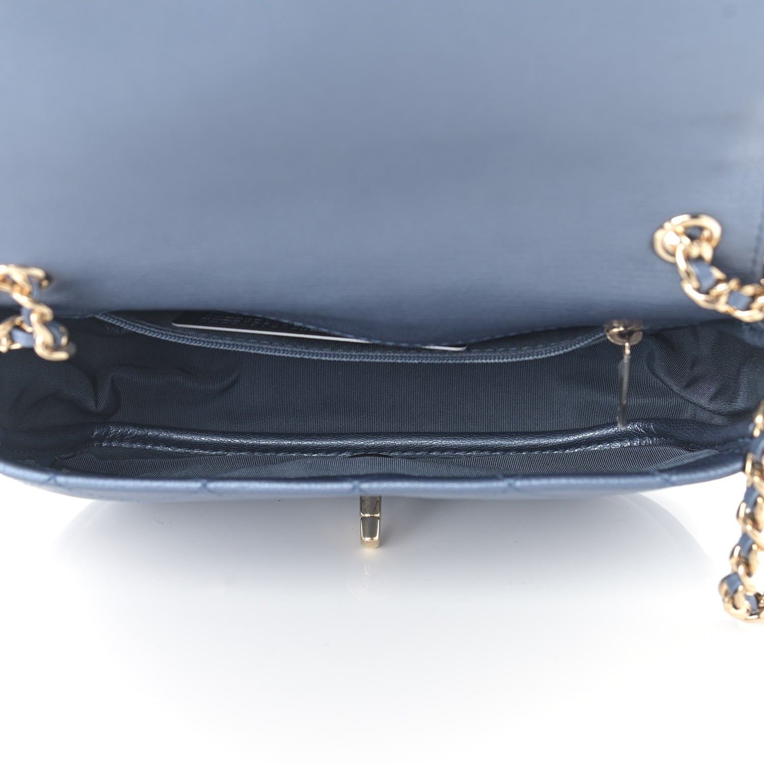 Chanel Metallic Goatskin Stitched Casual Trip Single Flap Blue 4 of 8