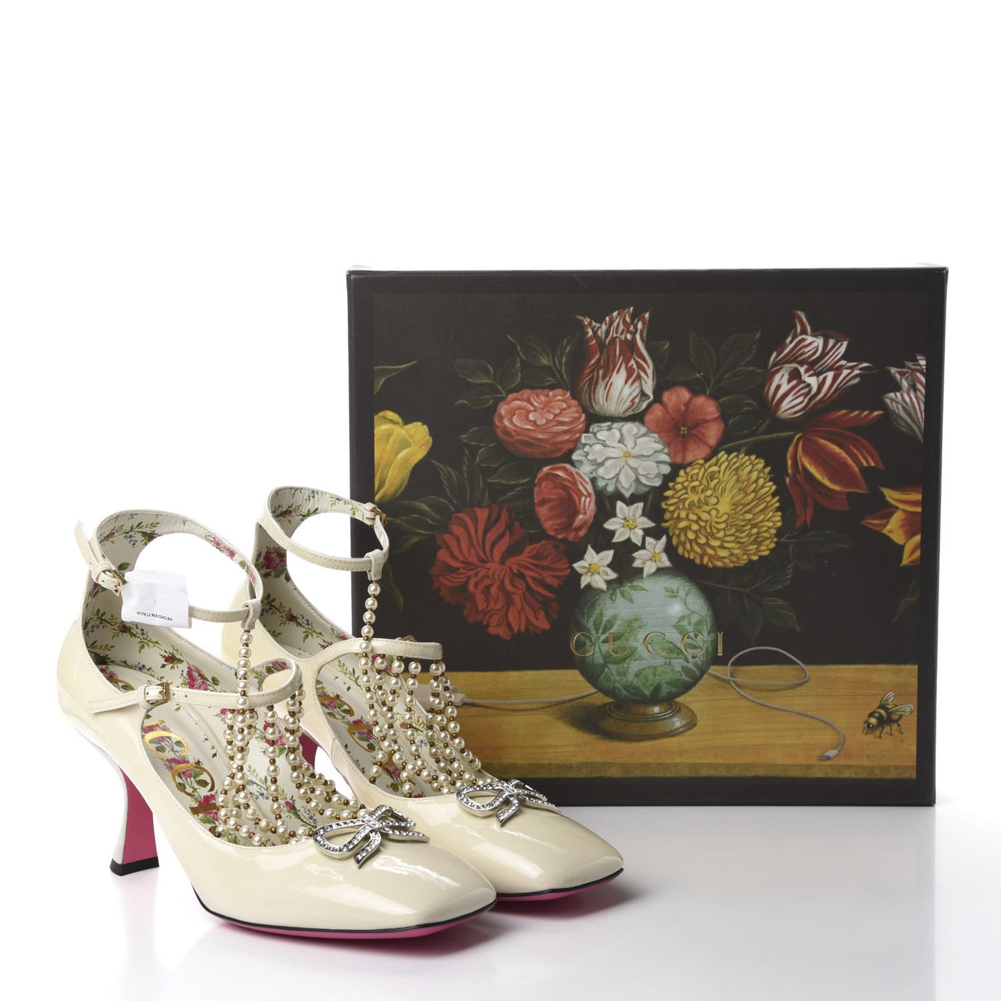 Patent Pearl Taide T-Strap Pumps 39 White